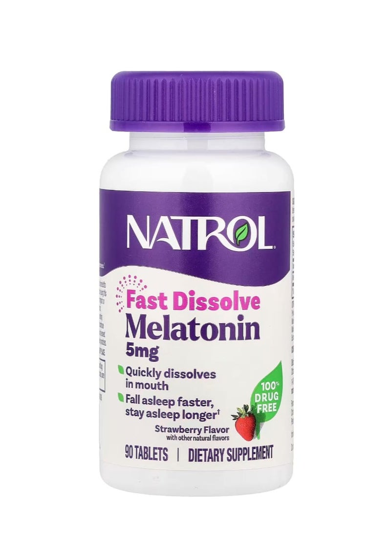 ناترول Melatonin Fast Dissolve Strawberry 5 mg 90 Tablets - Image 1